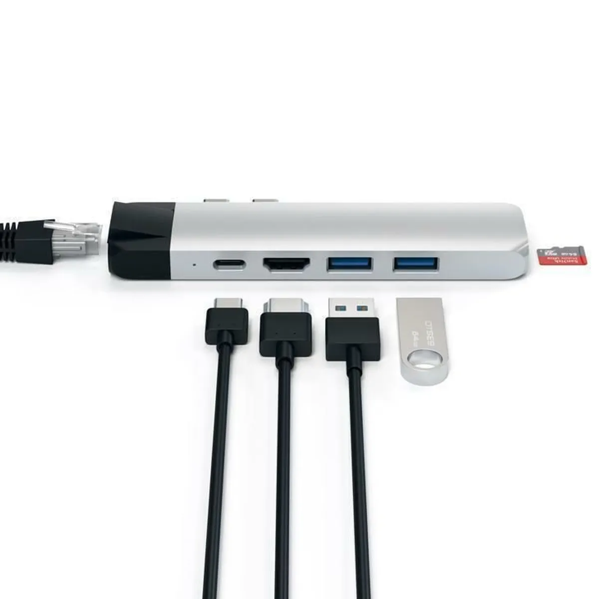 Macbook Adapter Satechi St-tcphe Type-c Pro Hub Adapter With Ethernet - Image 4