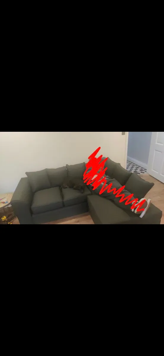 Forest Green L-Shaped couch