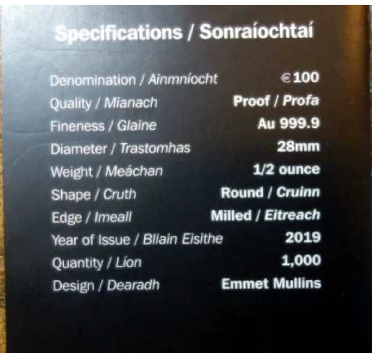 100 euro gold proof coin 2019 - Image 4