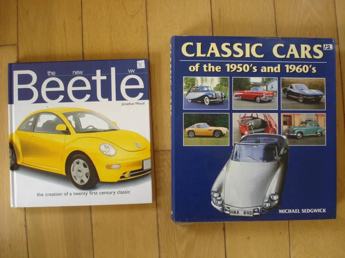 CLASSIC CARS OF 1950/60s & NEW BEETLE BOOKS.
