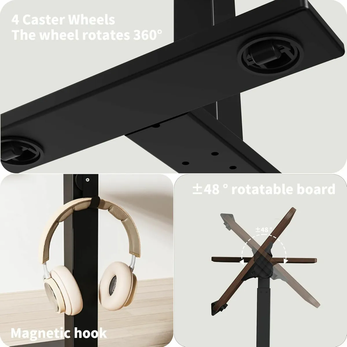 Overbed Table with Height Adjustable 67-101cm - Image 4