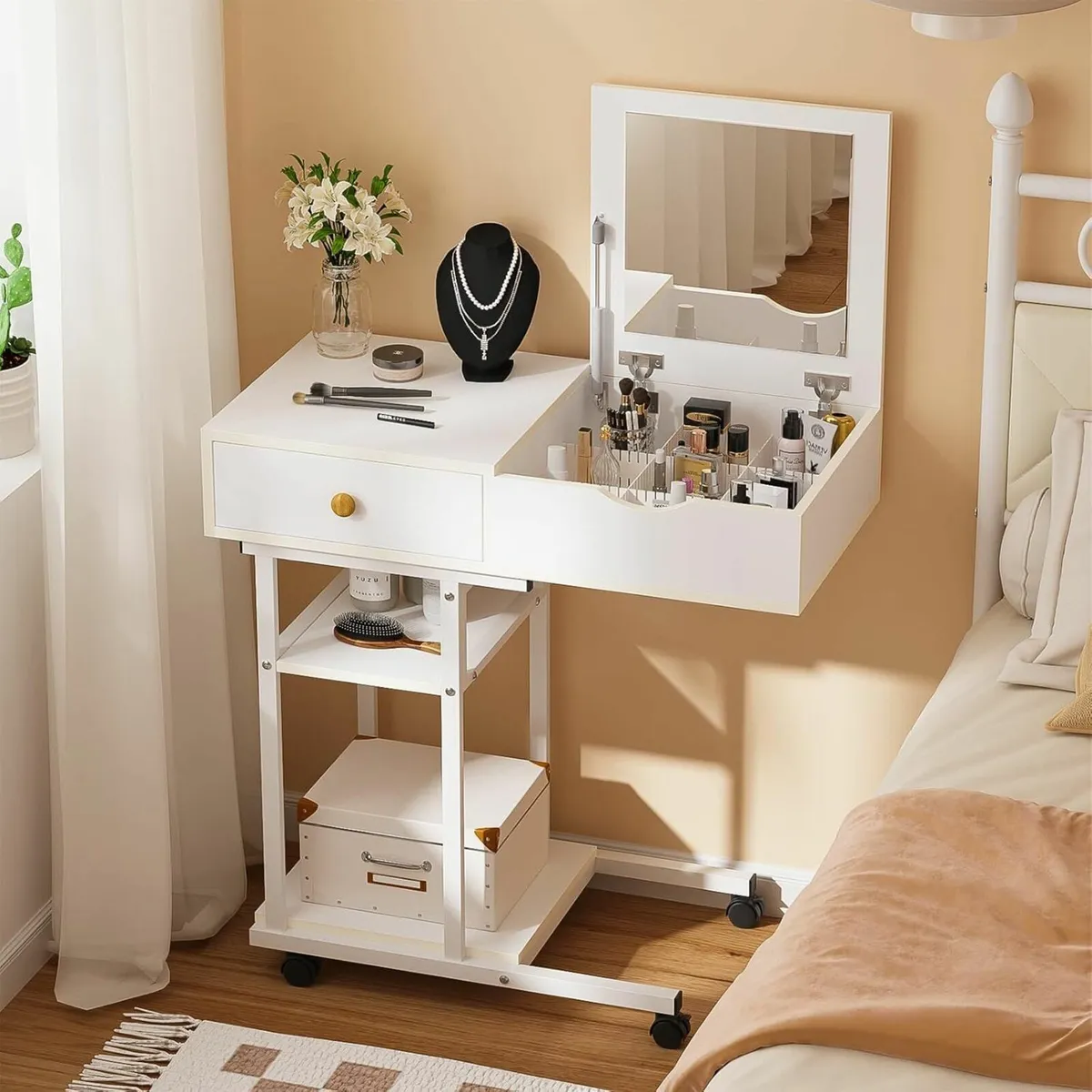 Moveable Dressing Table for Small Spaces Vanity - Image 1