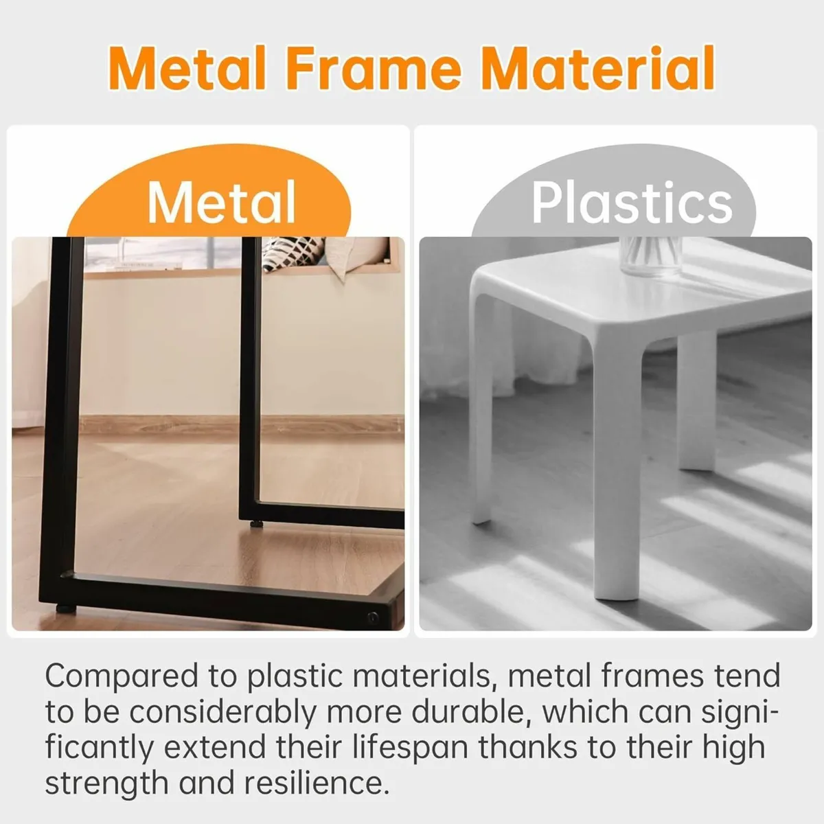 C Shaped End Table， Small Computer Desk with - Image 4