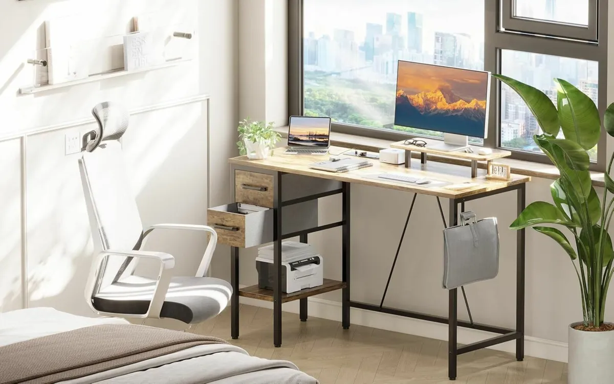 Computer Desk with Drawers Power Outlets 120 cm - Image 2