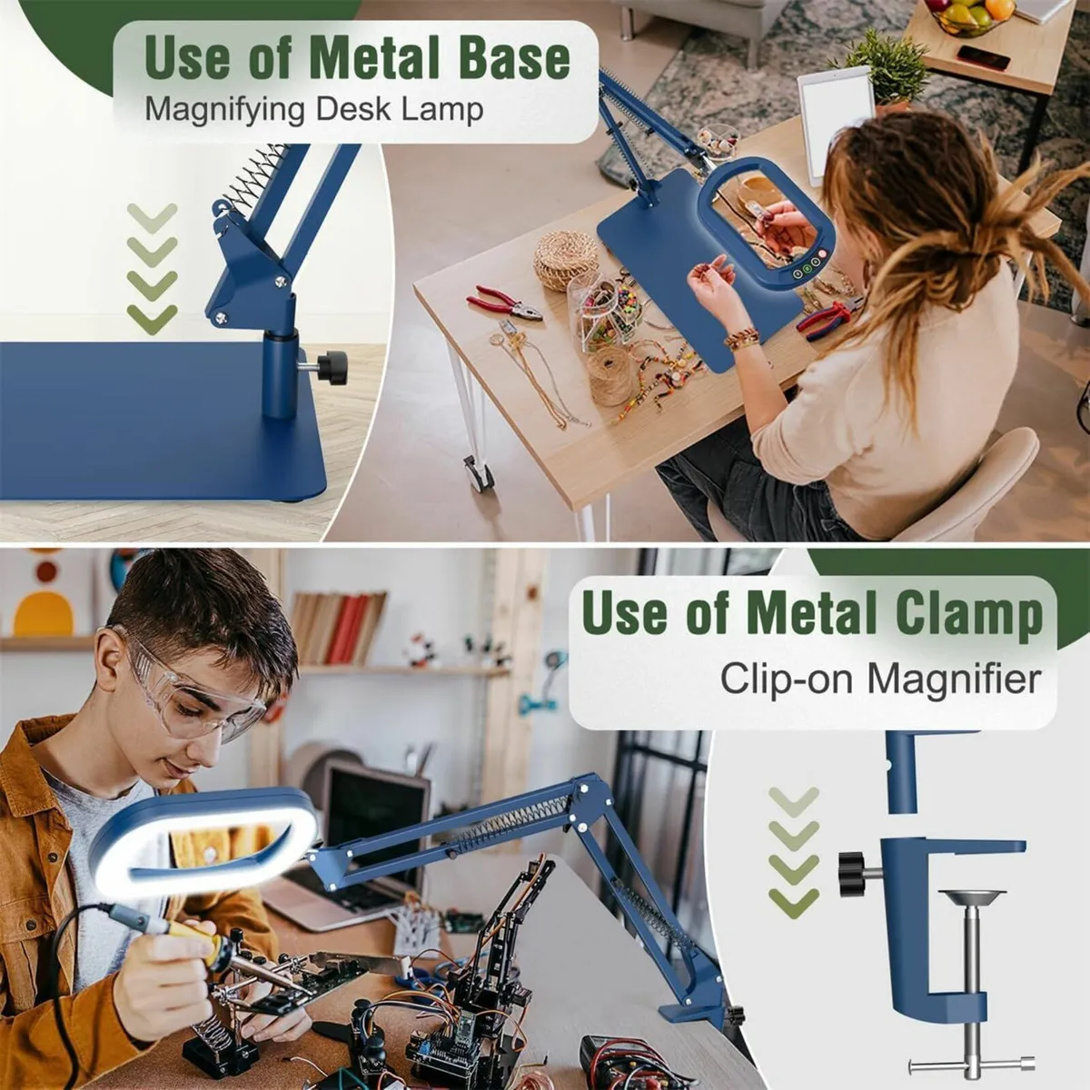 10X Rectangle Magnifying Glass with Light and - Image 4