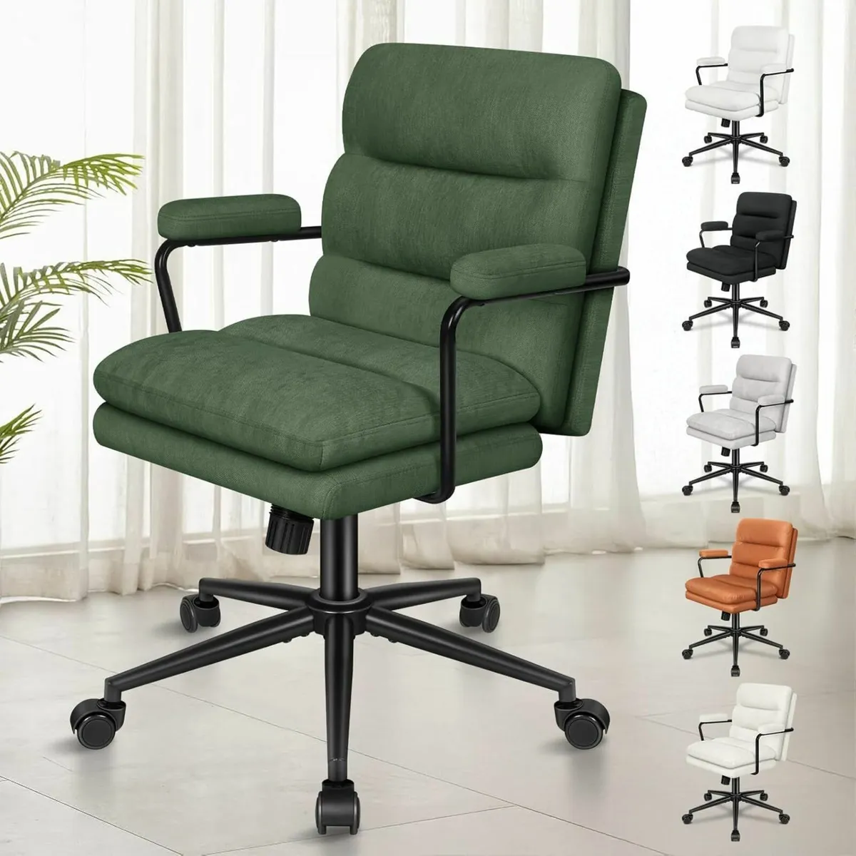 Mid-back Office Chair with Armrests Dual-padded - Image 1