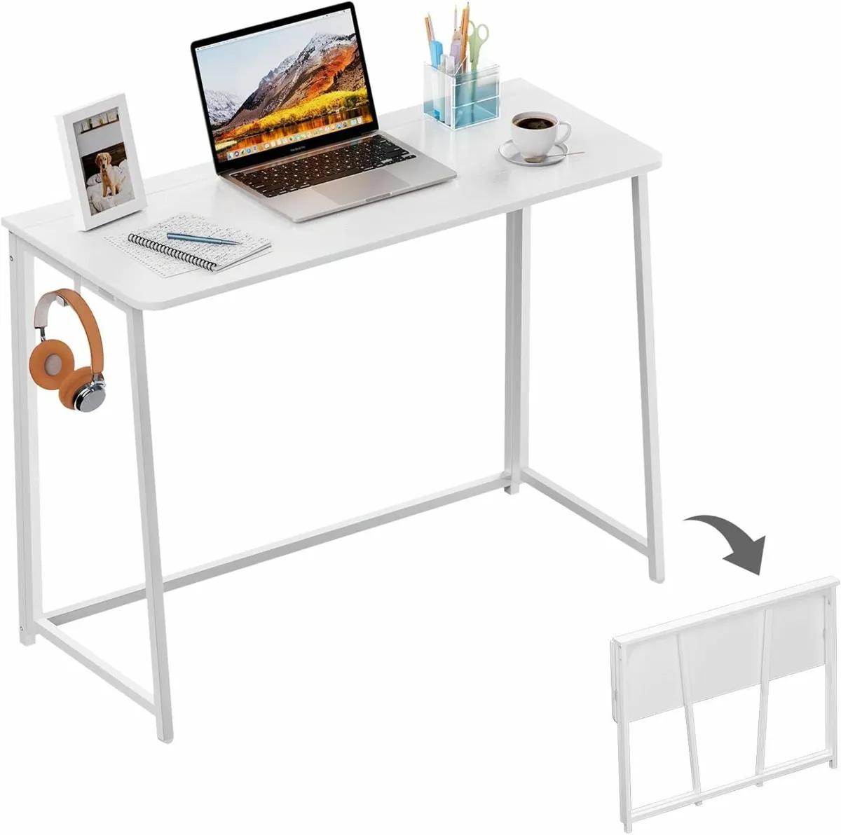 Folding Desk Small Writing Space-Saving Foldable - Image 1