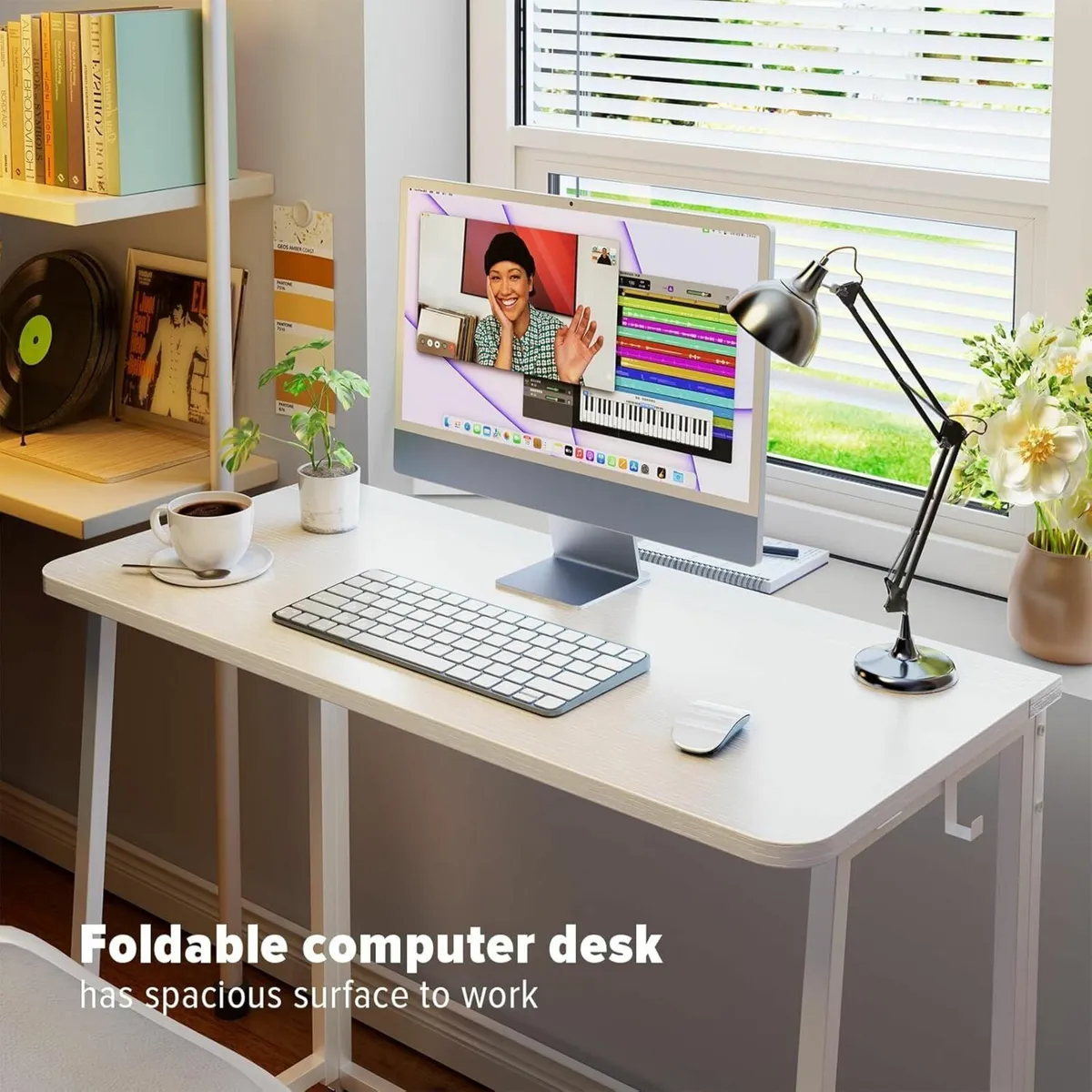 Folding Desk Small Writing Space-Saving Foldable - Image 3