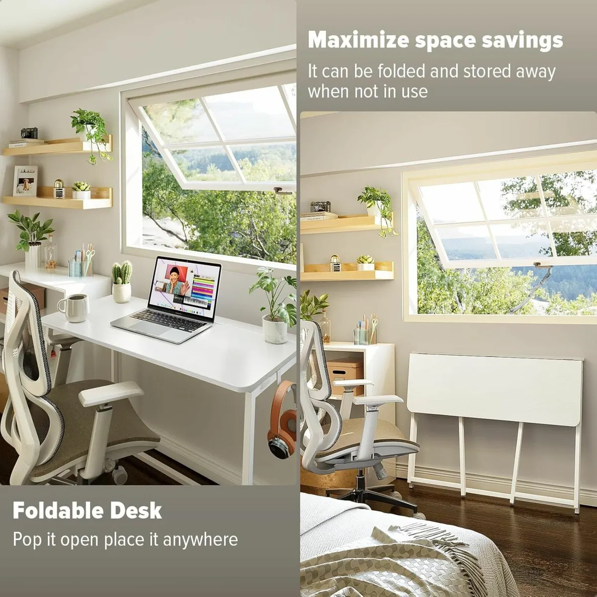 Folding Desk Small Writing Space-Saving Foldable - Image 4