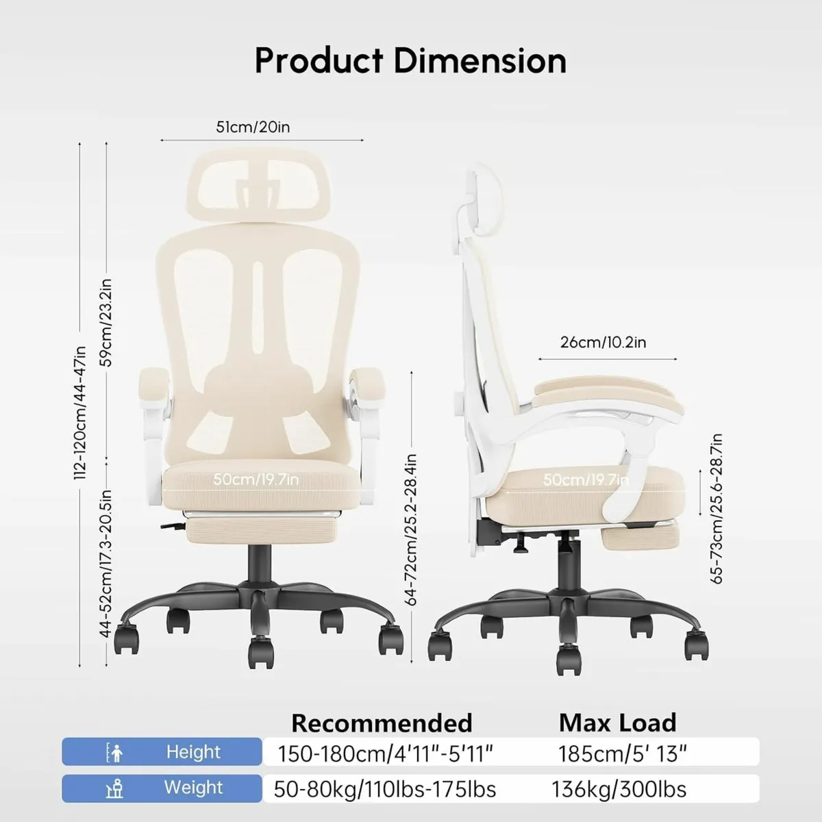 Mesh Desk Chair for Adult Ergonomic Office with - Image 3