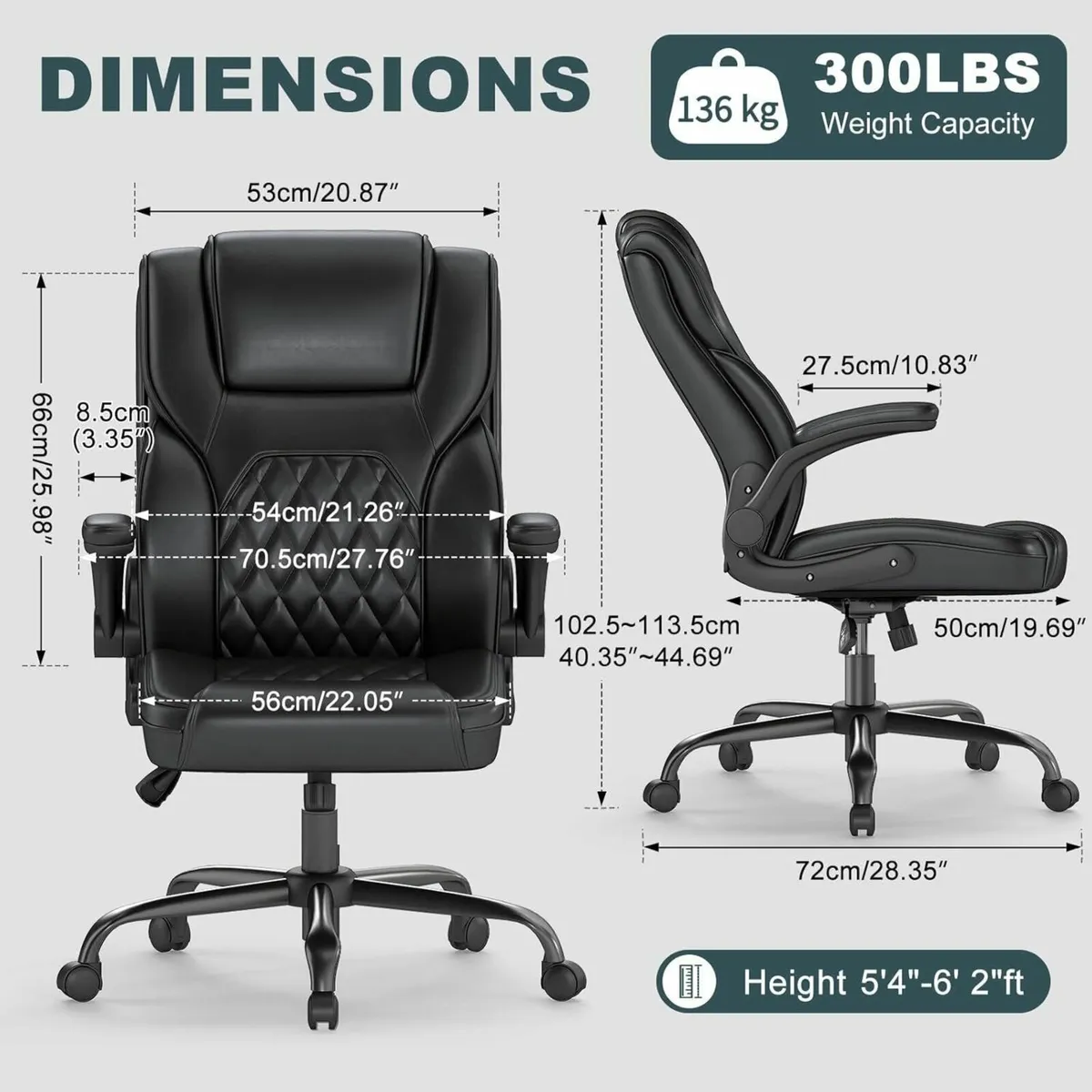 Executive Office Chair Ergonomic Leather Desk - Image 3