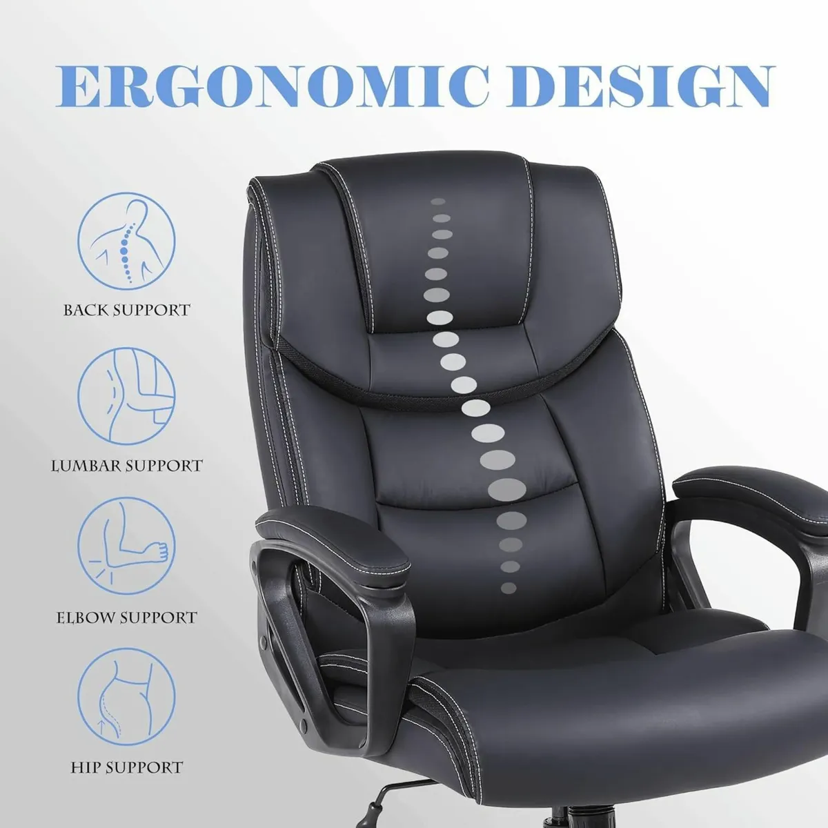 Ergonomic Office Chair PU Leather Executive Desk - Image 4