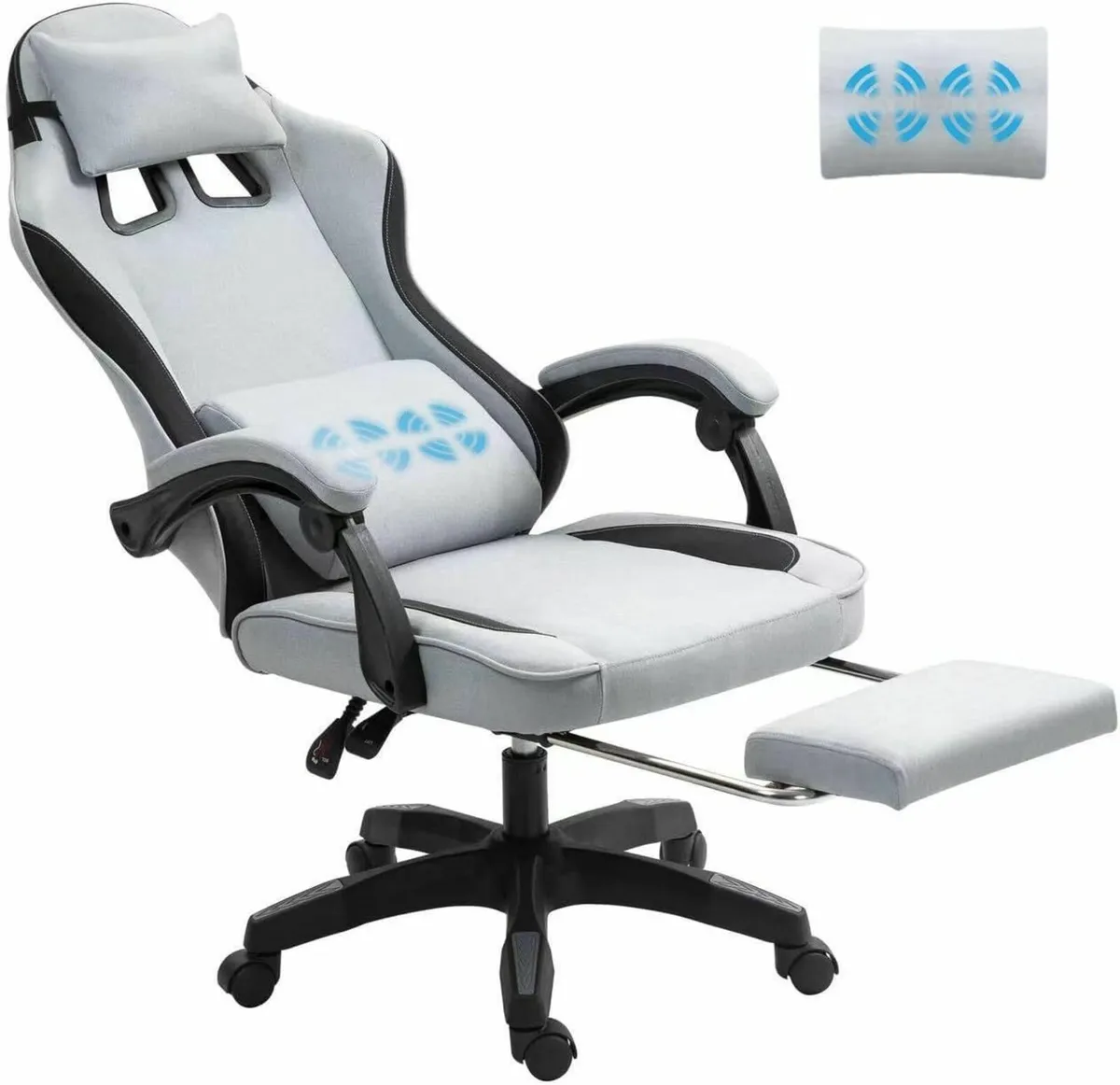 Fabric Massage Gaming Chair Ergonomic Computer - Image 1