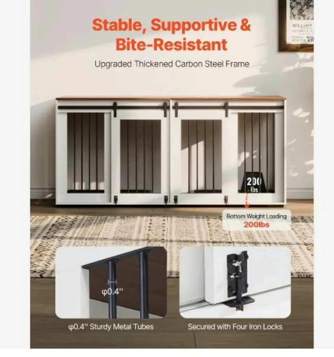 72" Dog Crate Furniture for 2 Dogs - Image 2