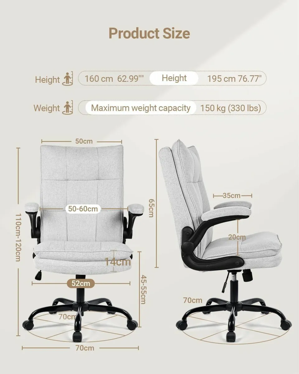 Ergonomic Office Chair Thick and Wide Seat - Image 2