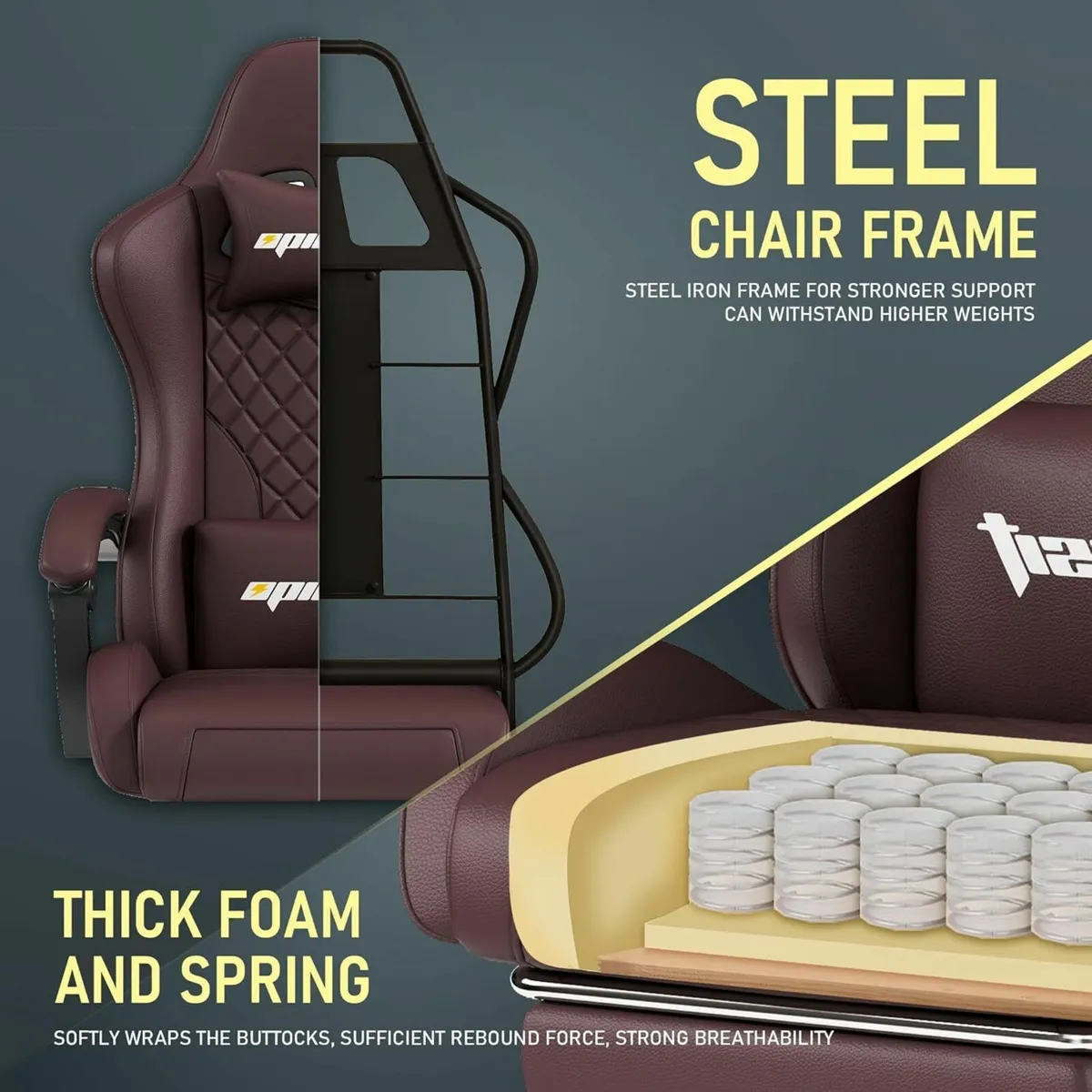 Gaming Chair Office with Footrest Height Adjustabl - Image 4