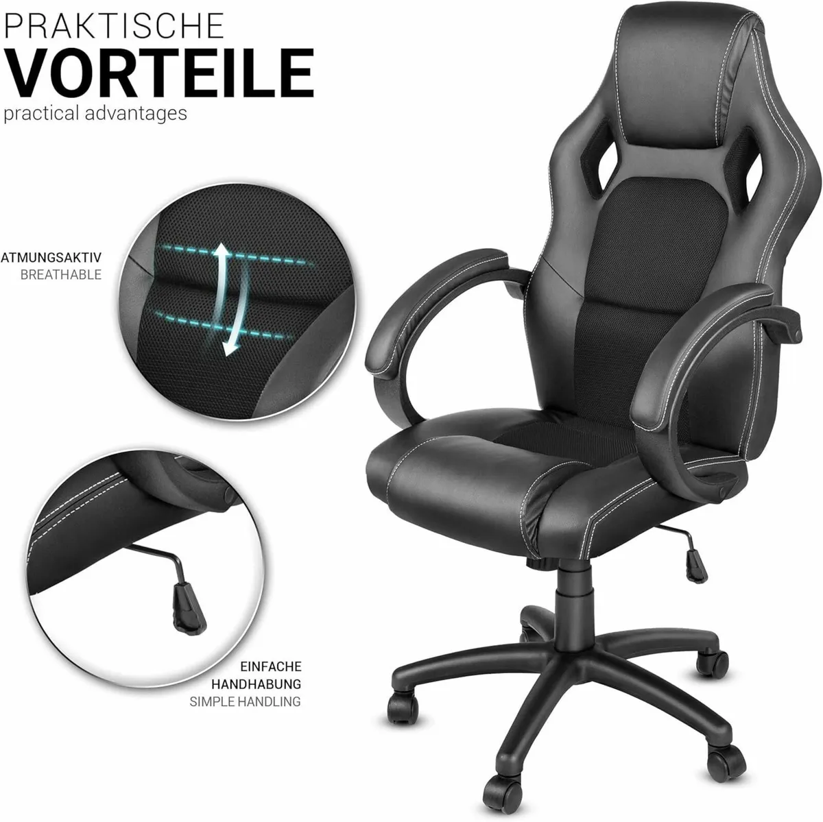 Racing Style Faux Leather Office Chair Executive - Image 4