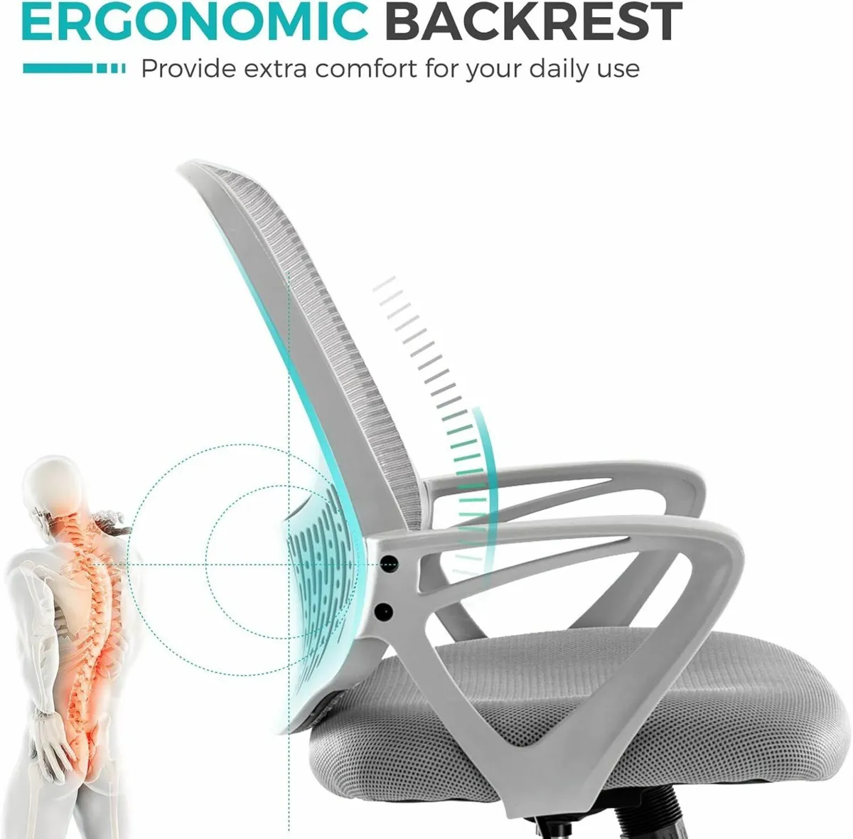 Ergonomic Mid Back Mesh Task Chair for Home - Image 4