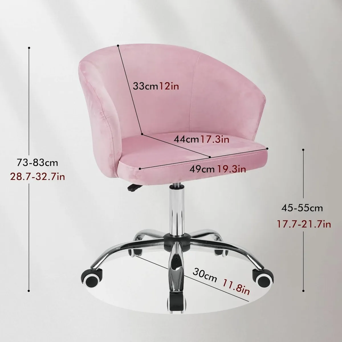 .Velvet office and makeup chair swivel rolling - Image 3