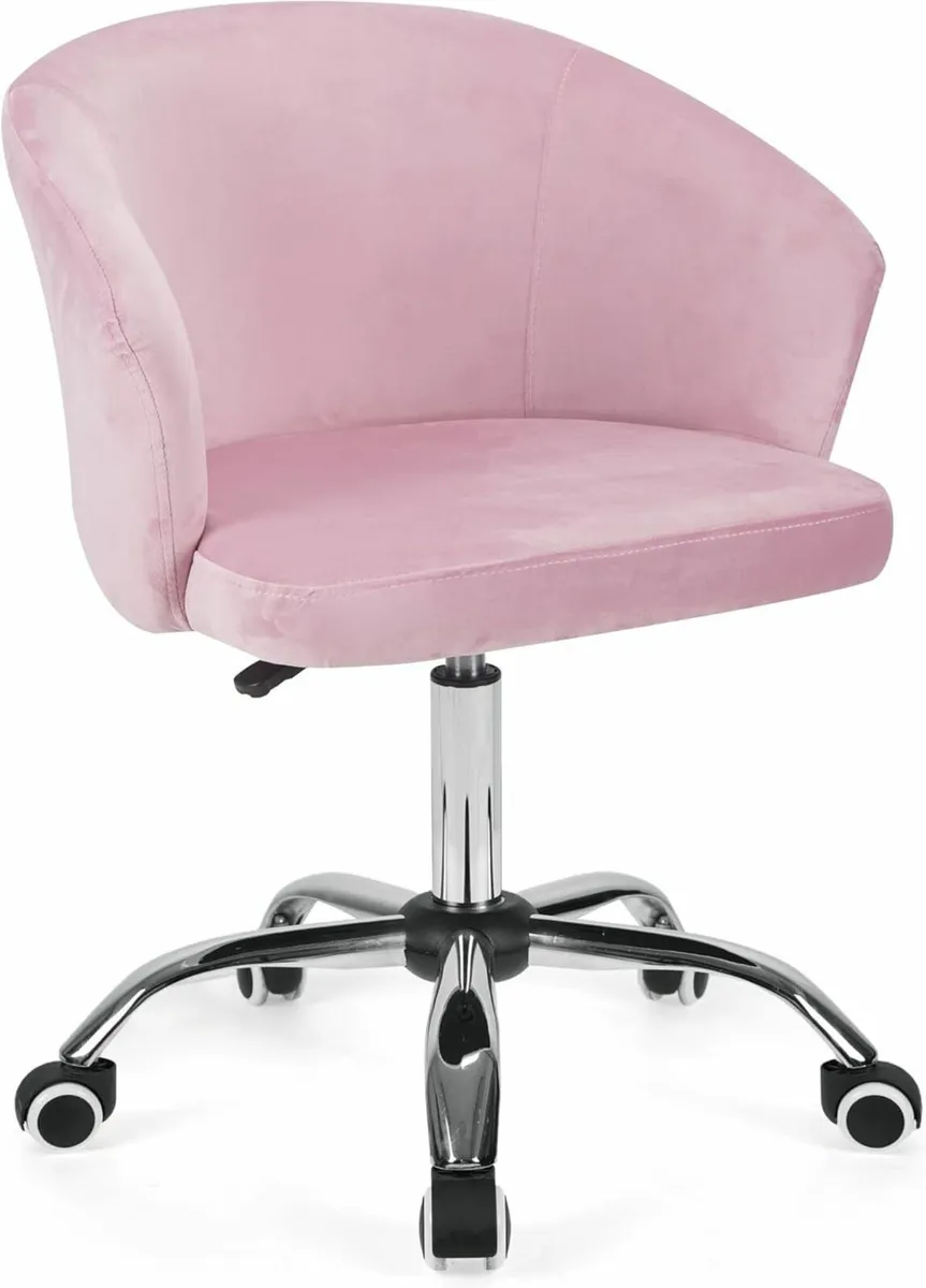 .Velvet office and makeup chair swivel rolling - Image 1