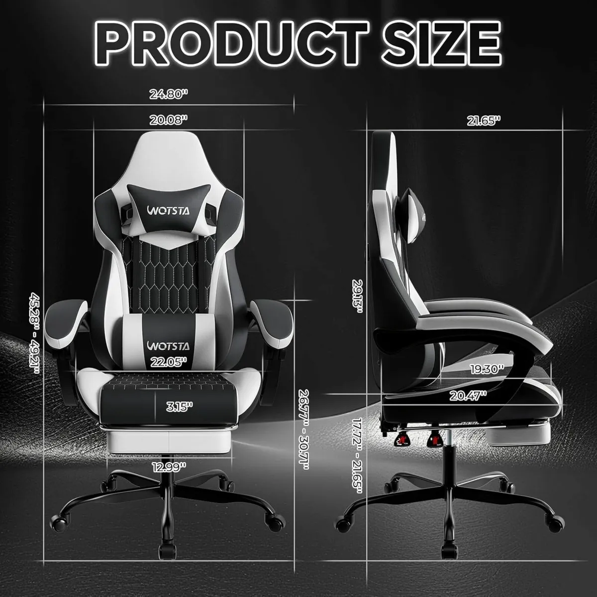 Gaming Chair Ergonomic with Footrest and Lumbar - Image 3