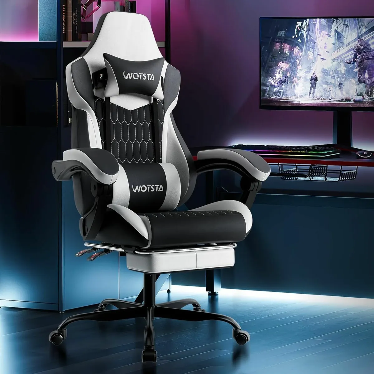 Gaming Chair Ergonomic with Footrest and Lumbar - Image 2