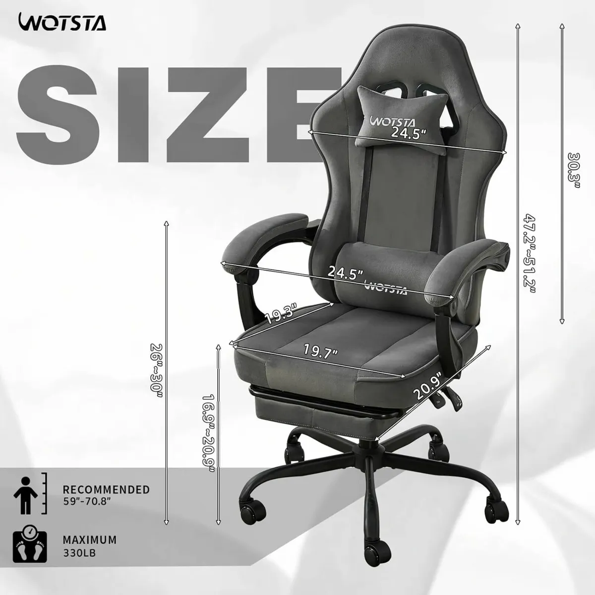 Gaming Chair for Adults Ergonomic with Footrest - Image 3