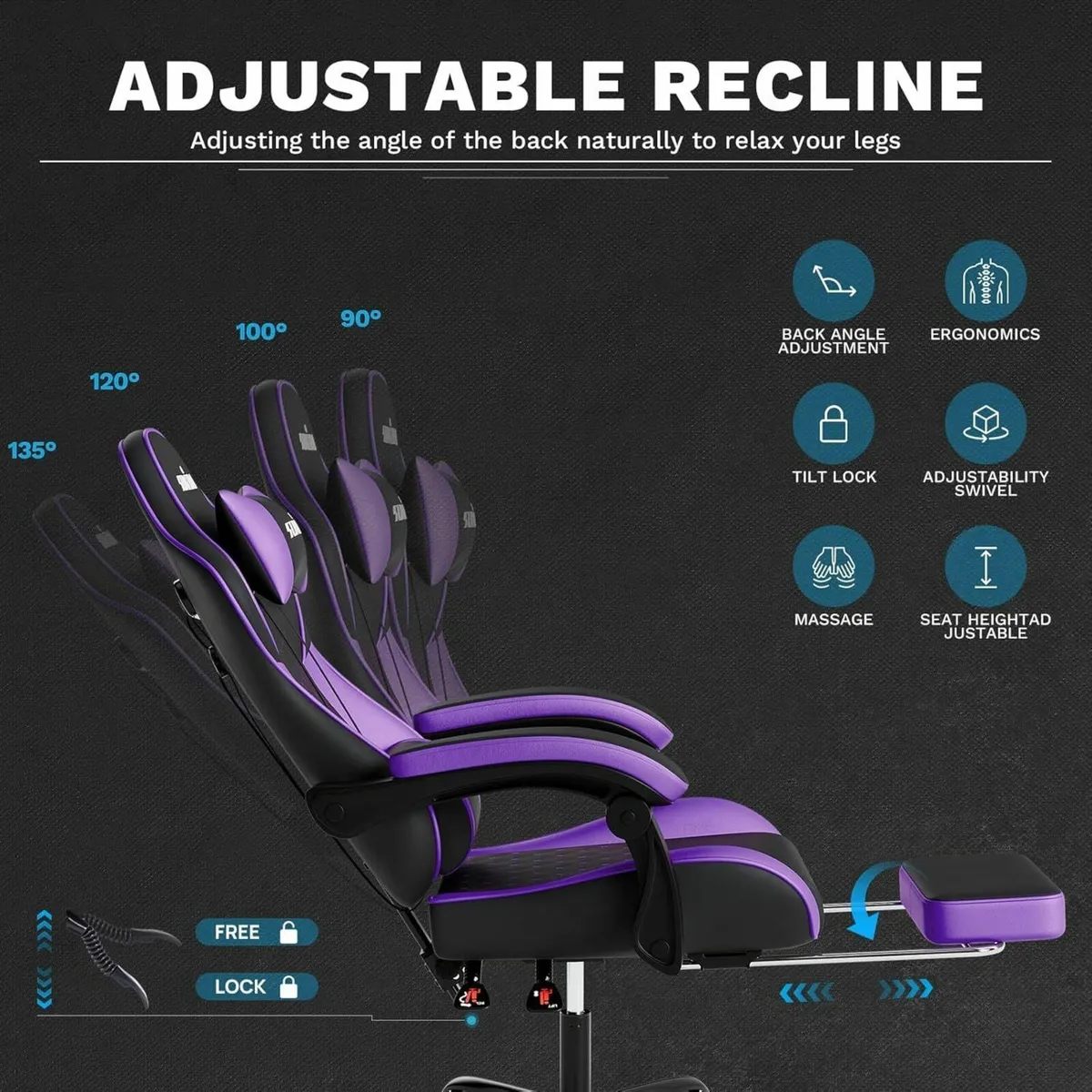 Gaming Chair Ergonomic Computer Chairs with - Image 4