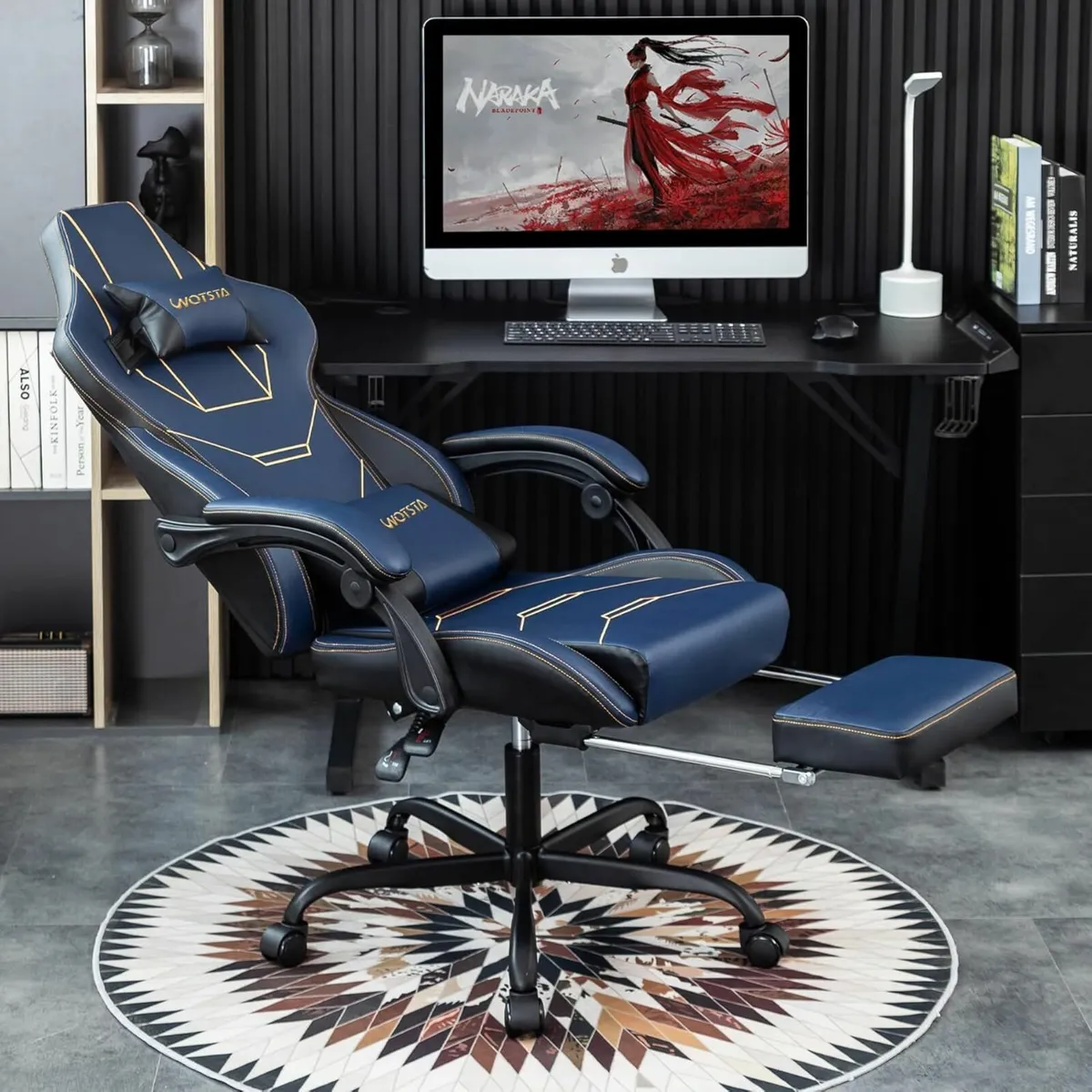 Gaming Chair Ergonomic Computer with Headrest and - Image 2