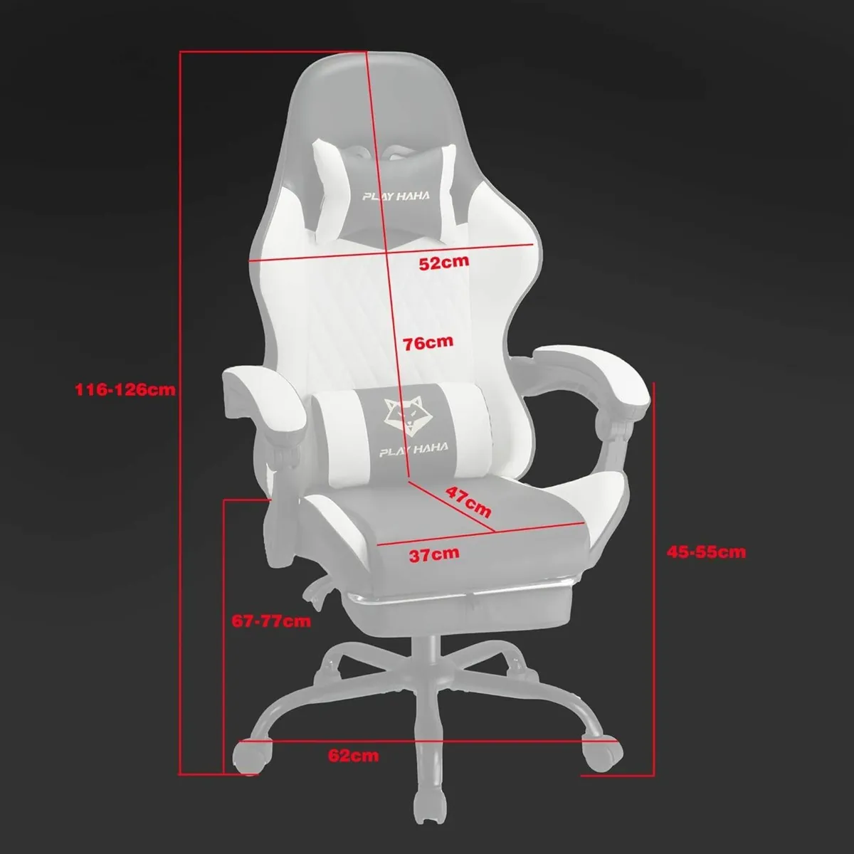 Gaming Chair Ergonomic Reclining Seat With - Image 3
