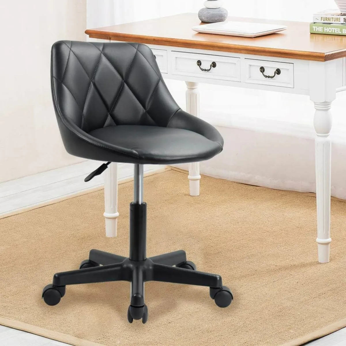 Mid Back PU Leather Height Adjustable Swivel - Image 2