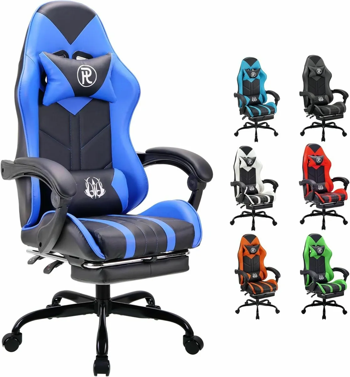 Gaming Chair with Footrest Lumbar Support - Image 1