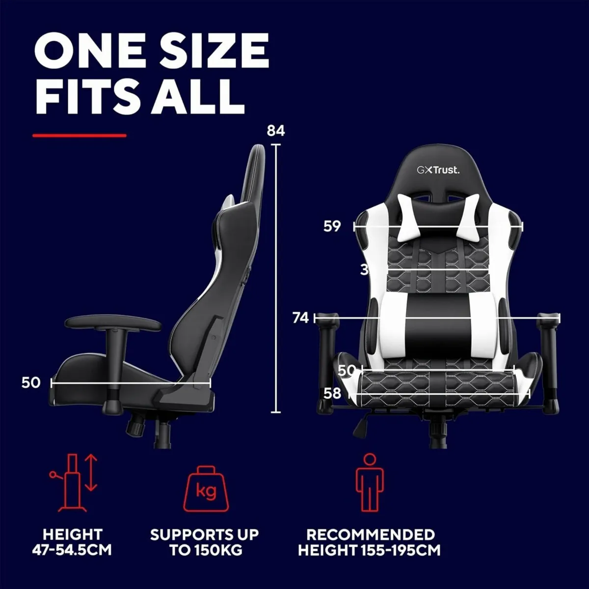 GXT 708W Resto Gaming Chair PC Desk Full 360degree - Image 3