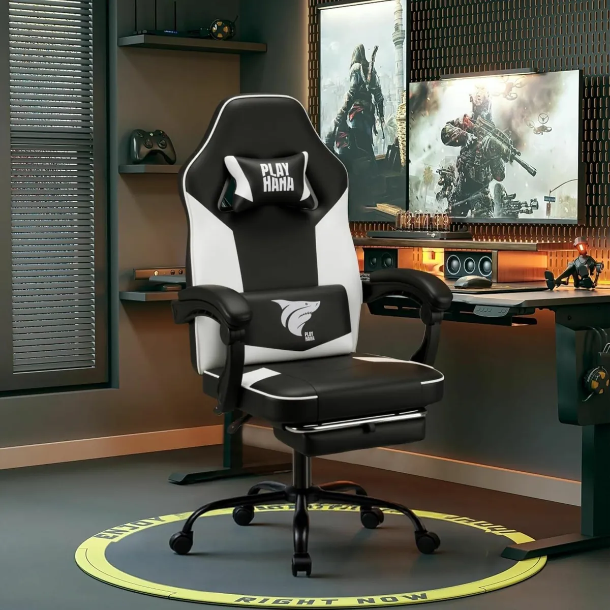 Ergonomic Gaming Chair with Footrest High Back - Image 2
