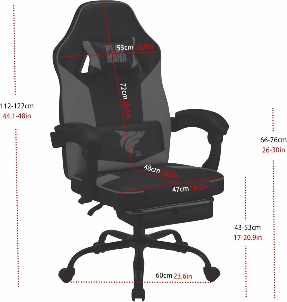 Ergonomic Gaming Chair with Footrest High Back - Image 3