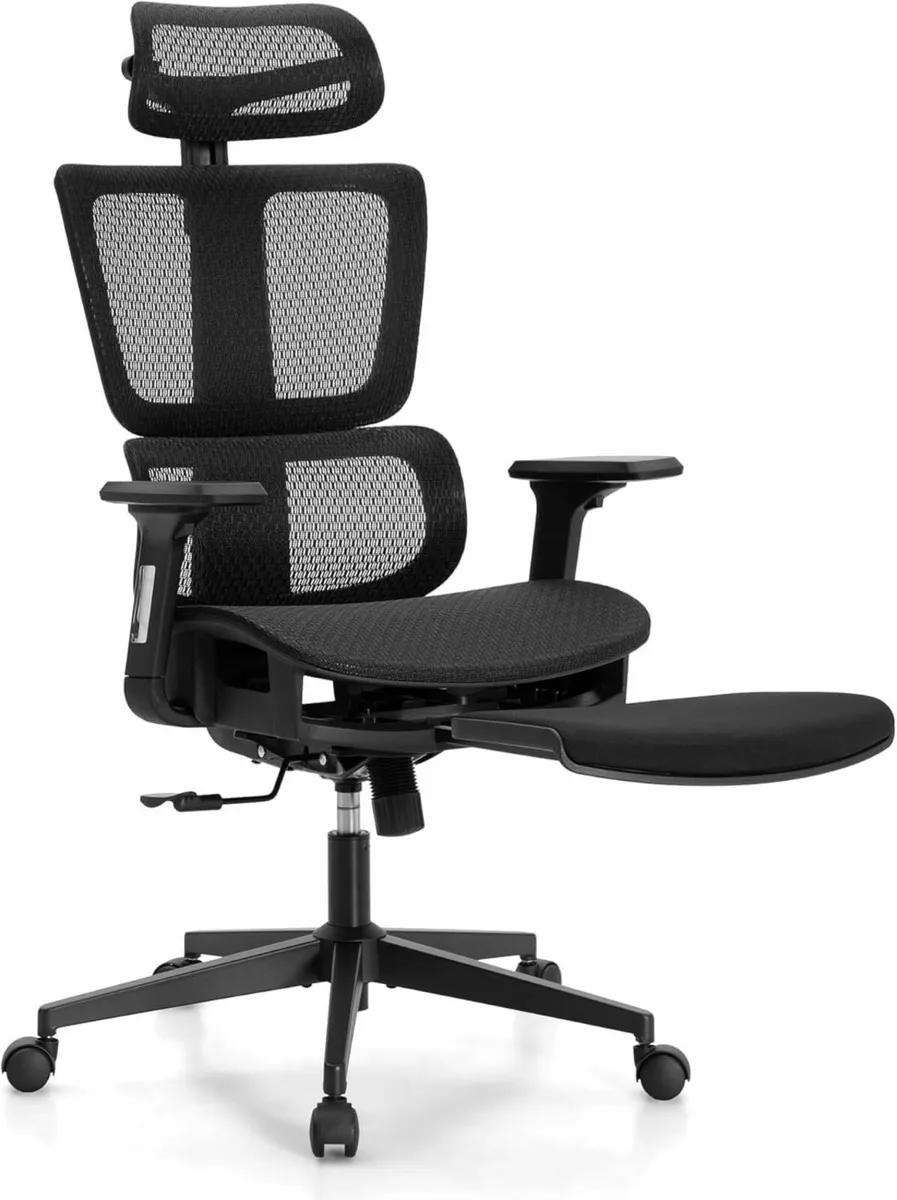 Ergonomic Office Chair with Footrest Desk - Image 1