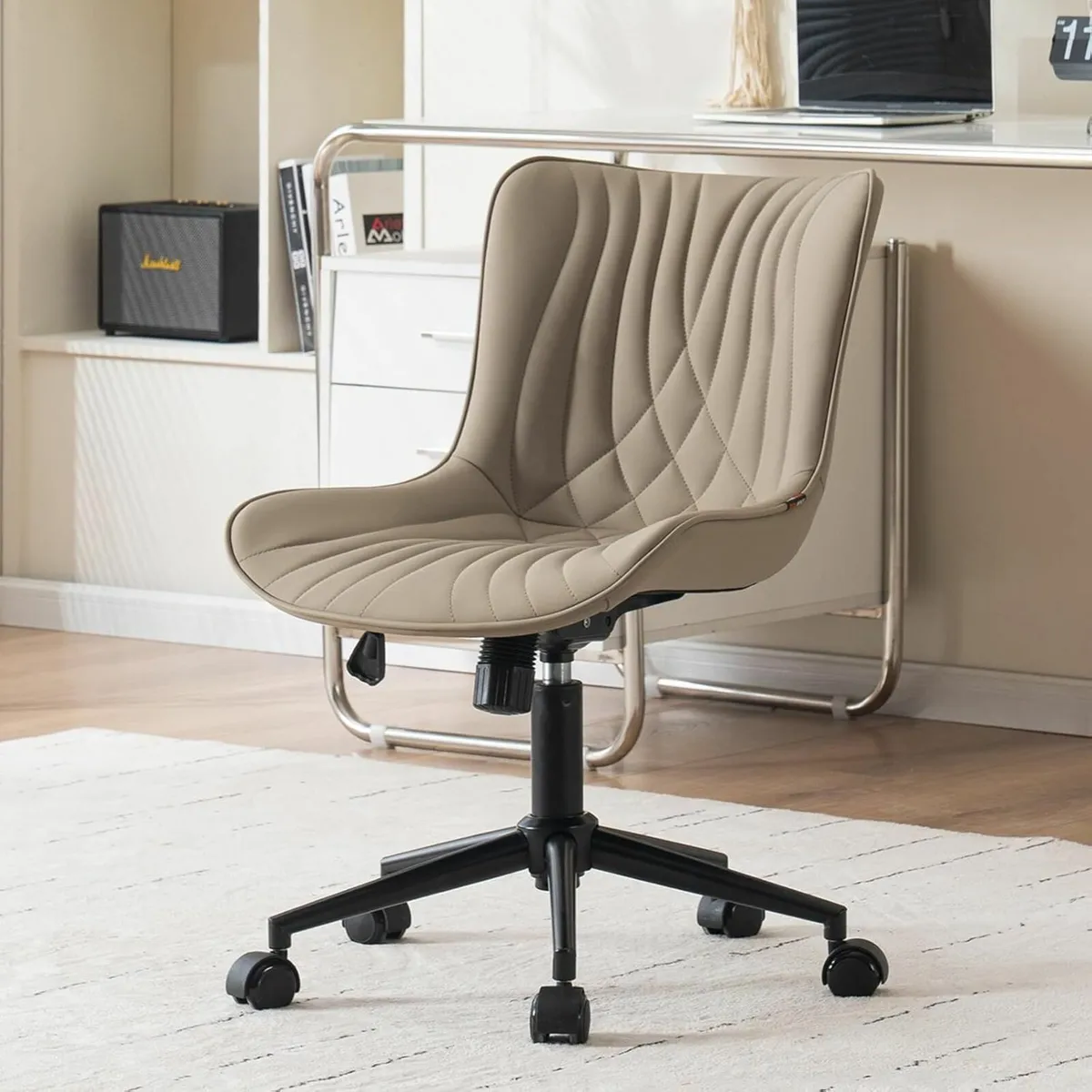 Adjustable Office Chair Leather Computer Desk - Image 1