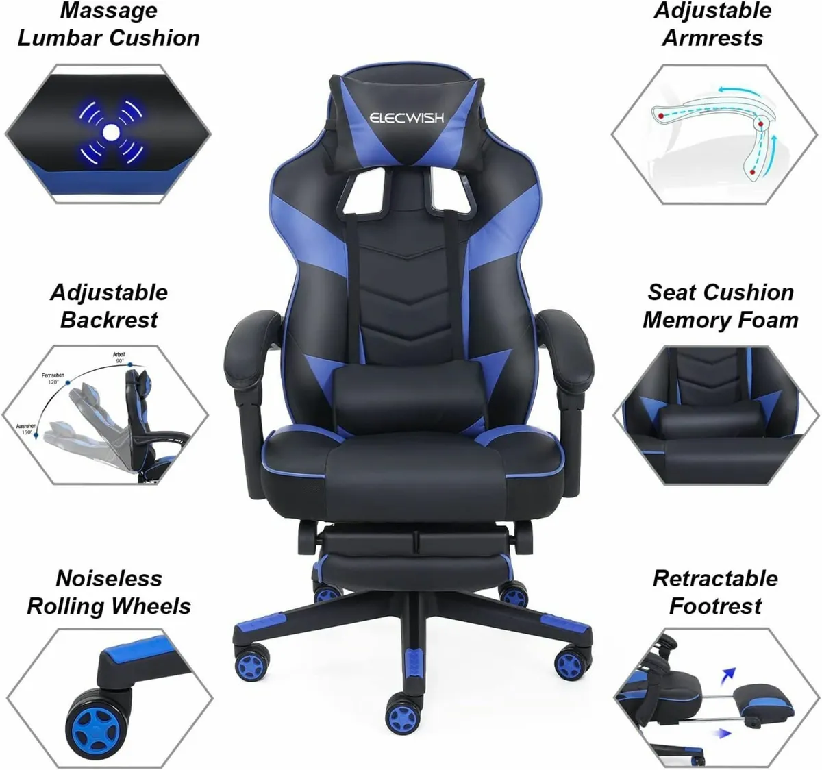 Video Gaming Chair Massage for Adults with - Image 4