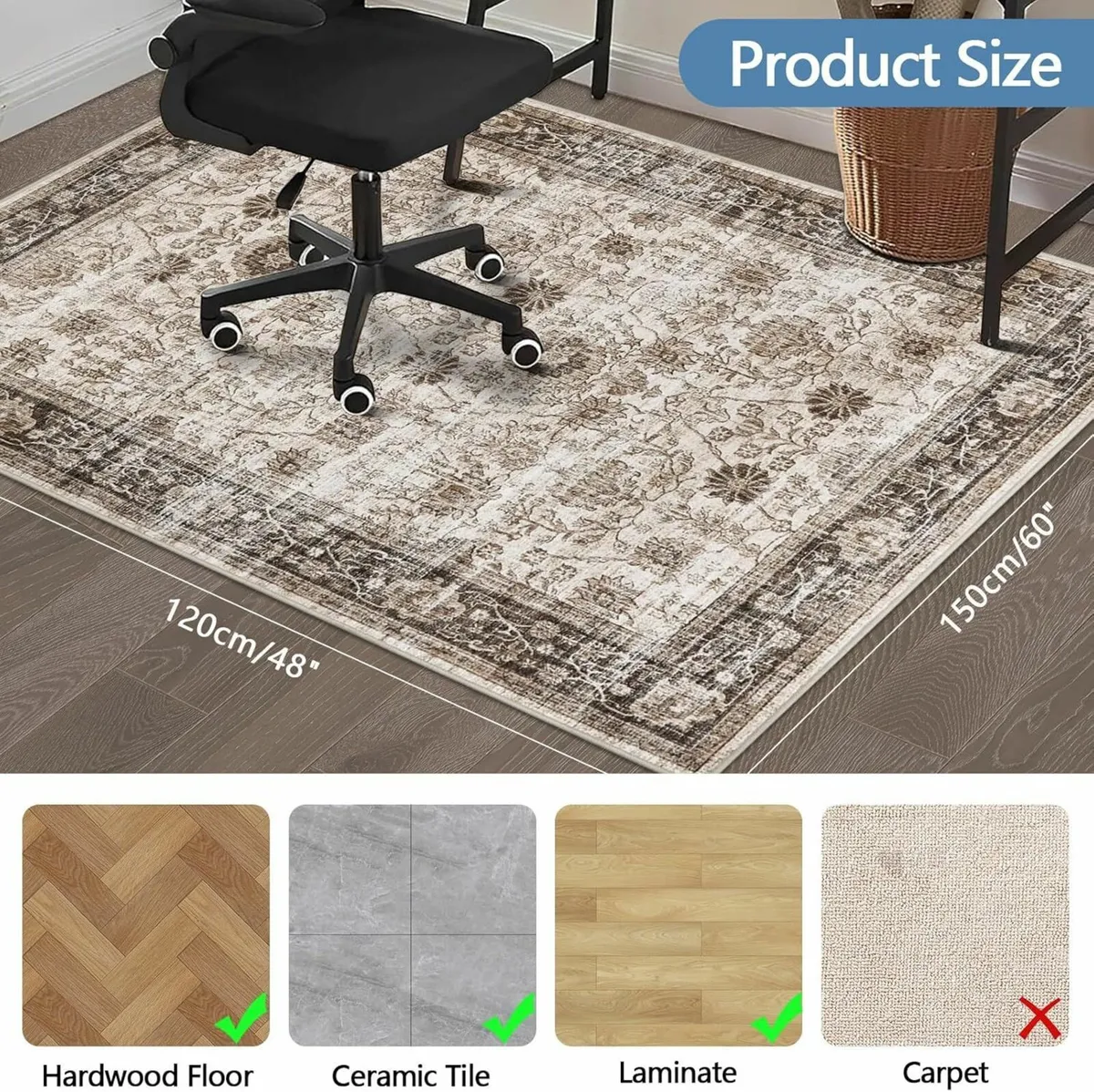 Office Chair Mat for Hardwood Floor 120x150 cm - Image 2