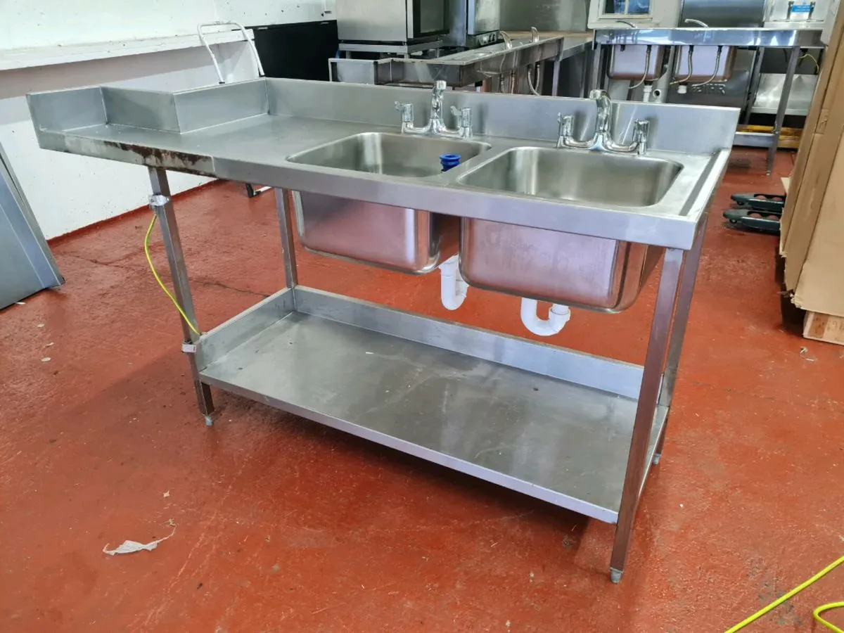 Stainless steel double sinks - Image 1