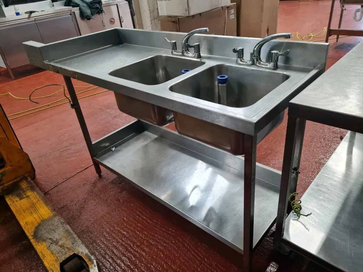 Stainless steel double sinks - Image 3