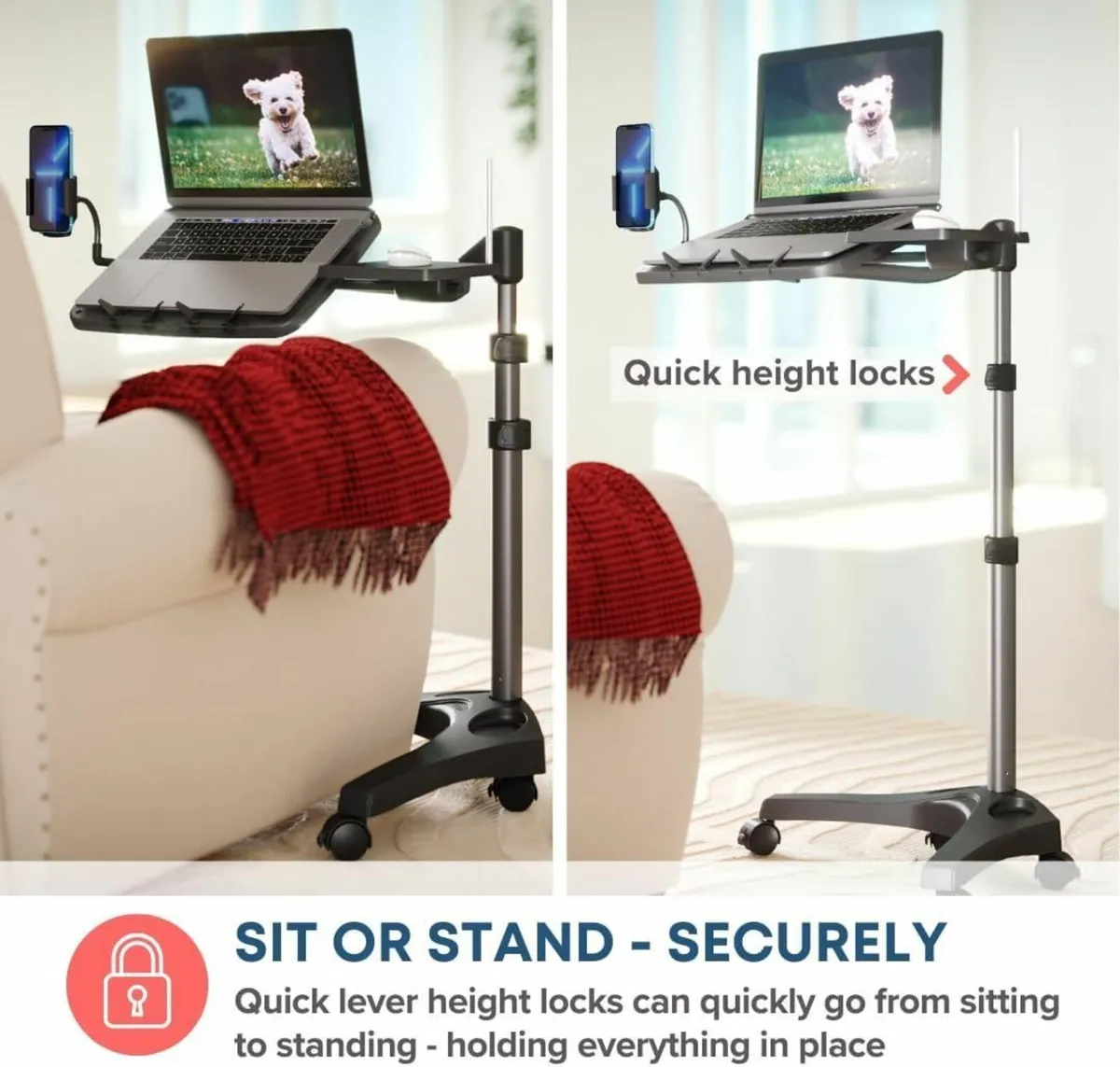 G2 V16 Rolling Laptop Workstation Stand with - Image 4