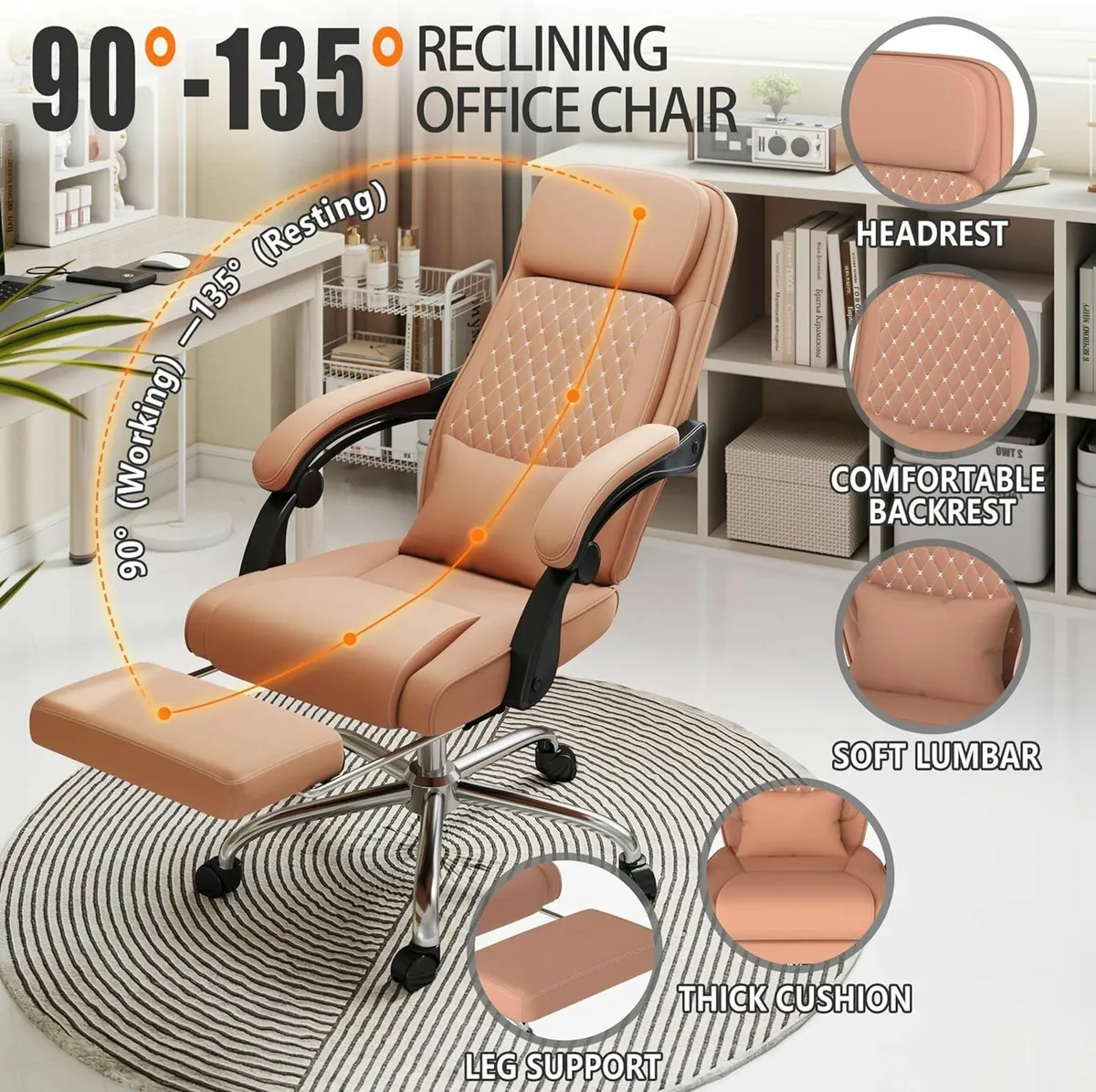 Office Chairs Big High Back PU Leather Computer - Image 3