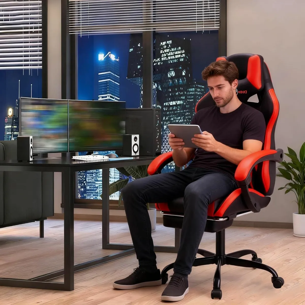 Ergonomic reclining seat with footrest adjustable - Image 2