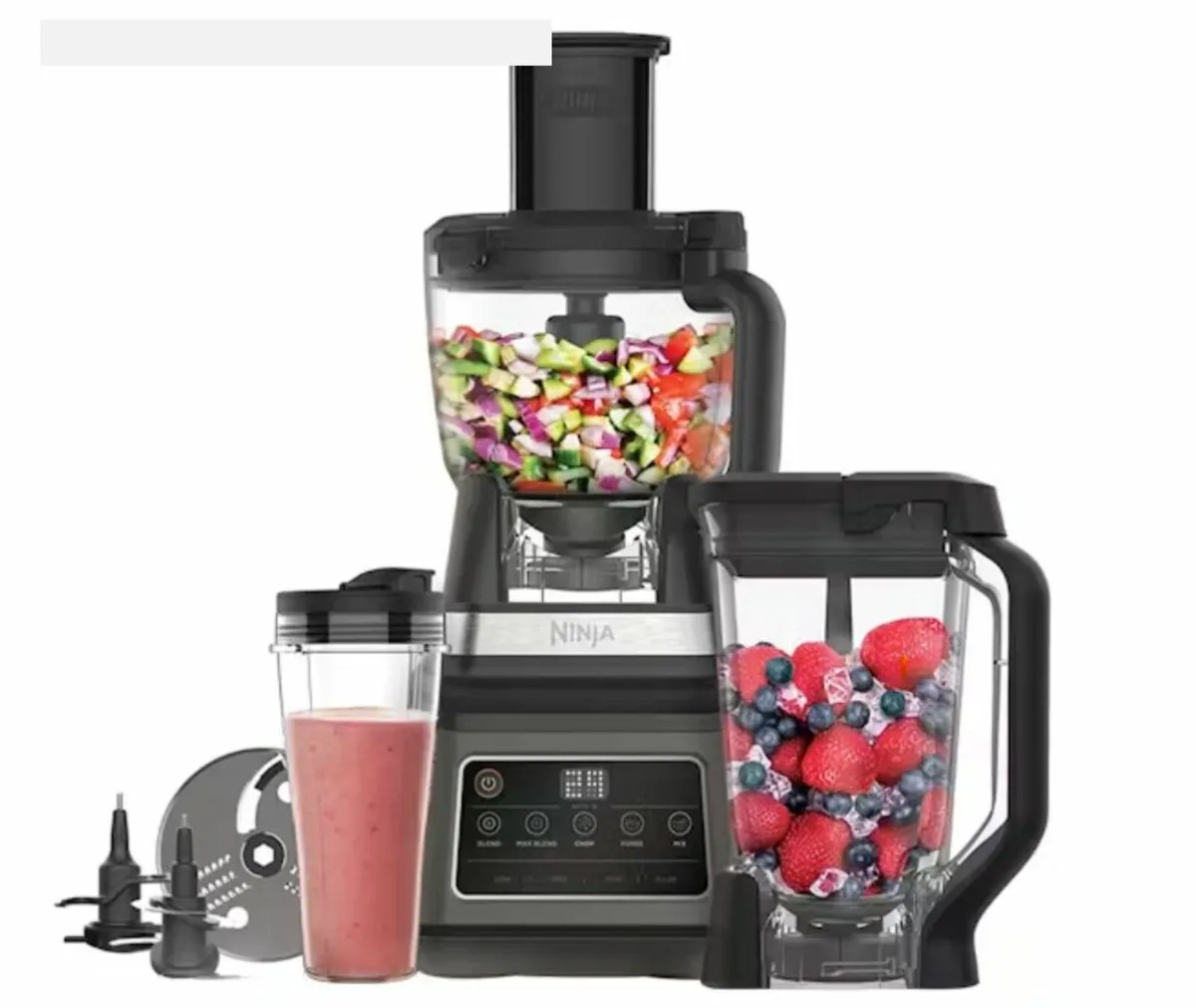 Ninja 3-in-1 Auto-IQ Food Processor | Black/Silver - Image 2