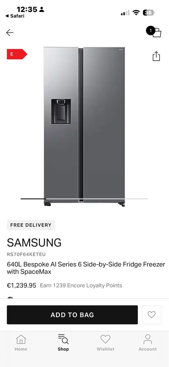 Samsung American style fridge (new) - Image 1