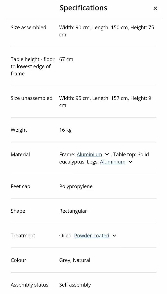 Garden table with 6 stackablechairs and cushions - Image 4