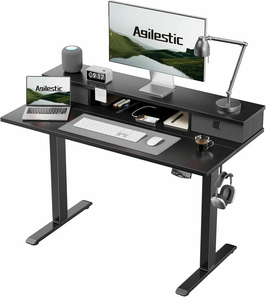 Electric Adjustable Height Desk with 2 Drawers - Image 1