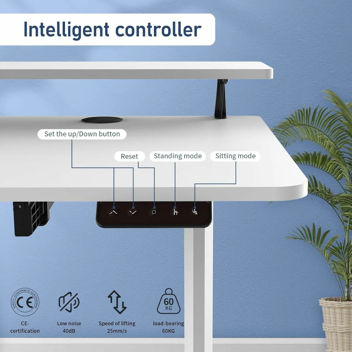 140 x 60 cm Adjustable Electric Standing Desk - Image 4