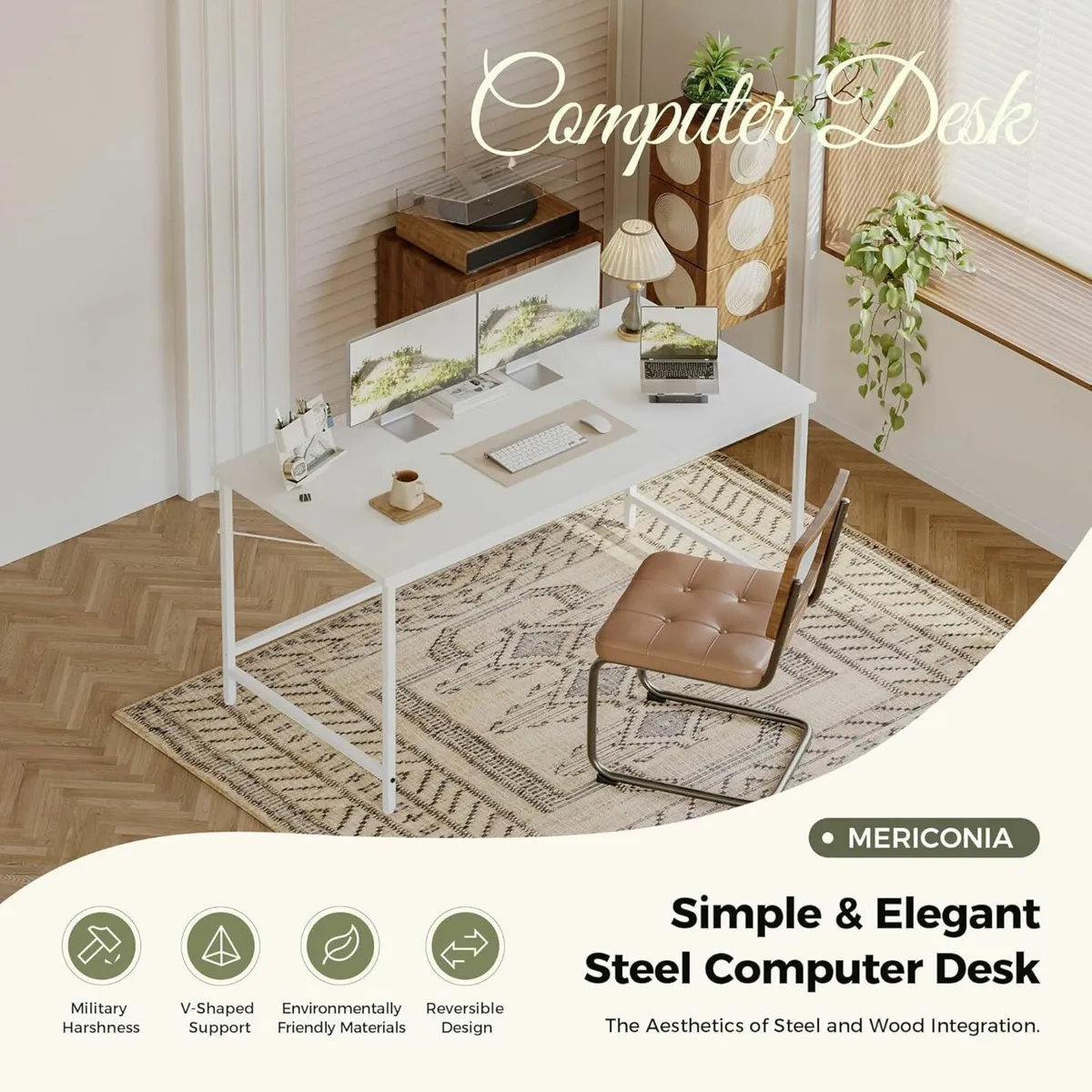 140x50 cm Computer Desk Gaming for Small Spaces - Image 3
